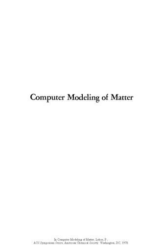 Computer Modeling of Matter