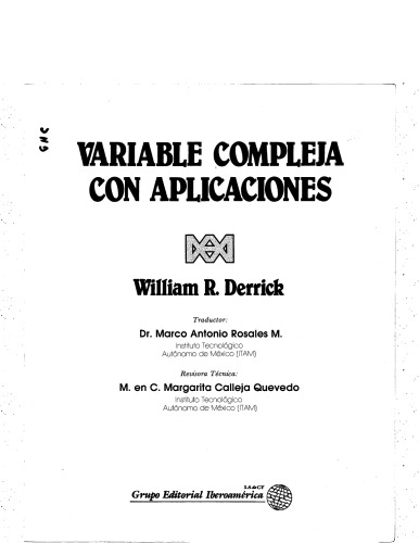 Variable Compleja con Aplicaciones