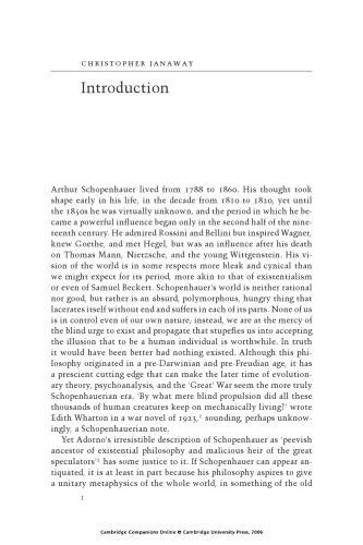 The Cambridge Companion to Schopenhauer