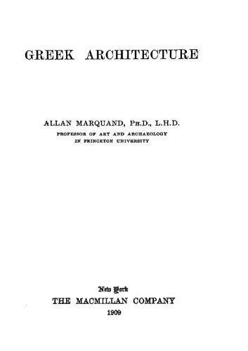 Greek Architecture (Classic Reprint)