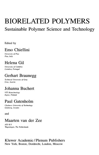 Biorelated polymers: sustainable polymer science and technology