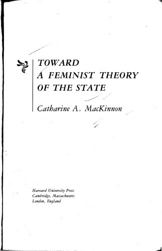 Toward a Feminist Theory of the State