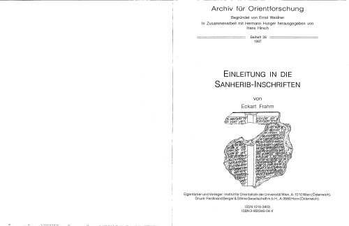 Einleitung in die Sanherib-Inschriften