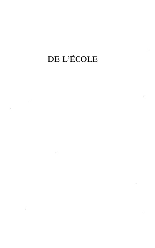 De l'école