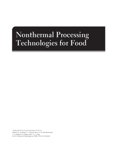 Nonthermal Processing Technologies for Food (Institute of Food Technologists Series)