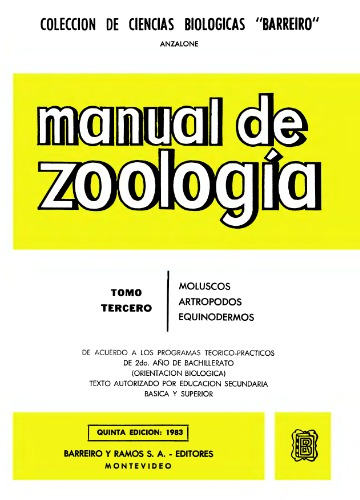 Manual de Zoología, Tomo III: Moluscos, Artrópodos, Equinodermos, 5E