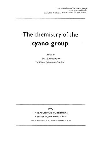 The chemistry of the cyano group