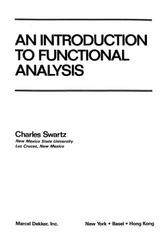 An Introduction to Functional Analysis