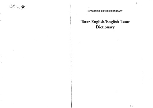 Tatar-English English-Tatar Dictionary