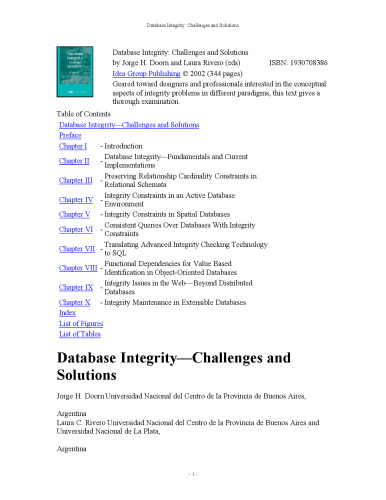 Database Integrity: Challenges and Solutions