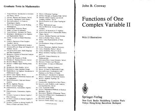 Functions of one complex variable II