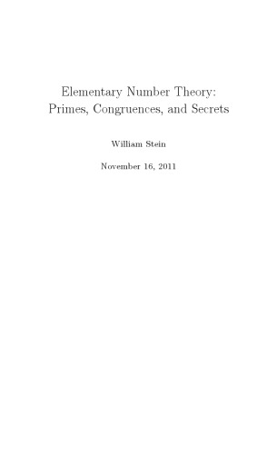 Elementary Number Theory: Primes, Congruences, and Secrets: A Computational Approach