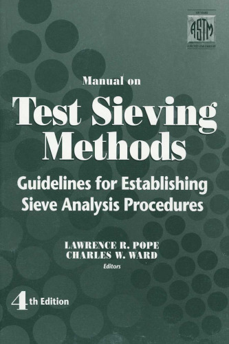 Manual on Test Sieving Methods (Astm Manual Series)