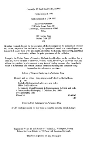 Dennett and his Critics: Demystifying Mind