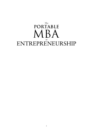 The Portable MBA in Entrepreneurship (The Portable MBA Series)