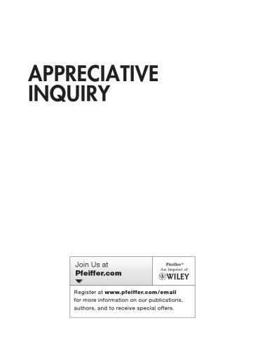 Appreciative Inquiry: Change at the Speed of Imagination (J-B O-D (Organizational Development))