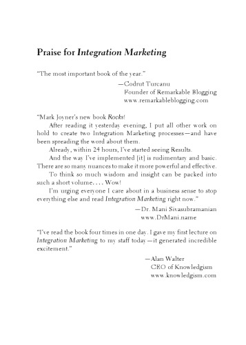 Integration marketing: how small businesses become big businesses--and big businesses become empires