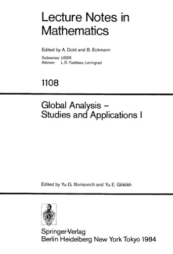 Global Analysis — Studies and Applications I