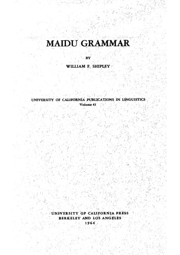 Maidu Grammar