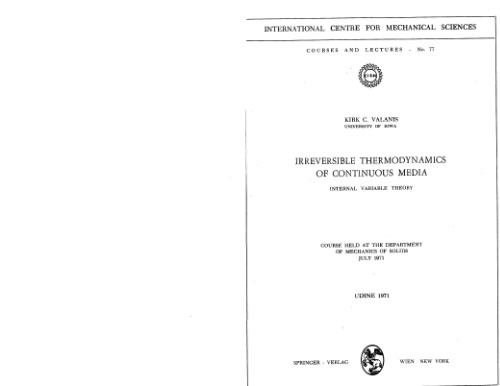 Irreversible thermodynamics of continuous media: internal variable theory