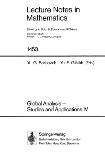 Global Analysis - Studies and Applications IV