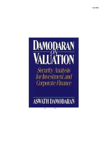 Damodaran on valuation: security analysis for investment and corporate finance