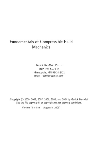 Fundamentals of Compressible Fluid Mechanics