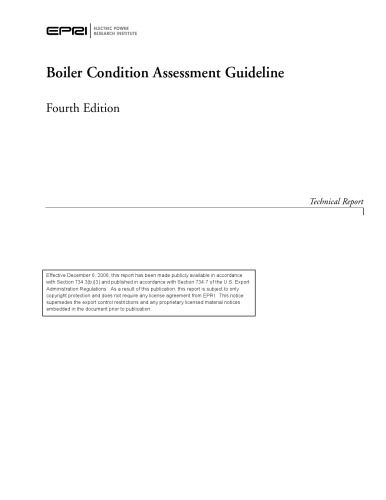 EPRI Boiler Condition Assessment Guideline 4 Edition