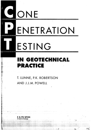 Cone penetration testing in geotechnical practice