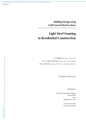 Light steel framing in residental construction