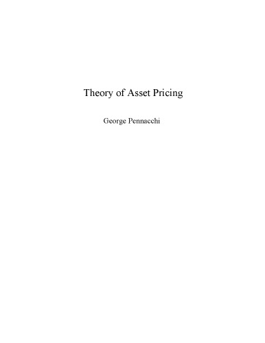 Theory of Asset Pricing