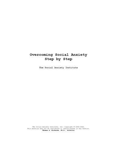 Overcoming Social Anxiety Step by Step - Handouts