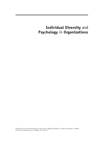 Individual Diversity and Psychology in Organizations (Wiley Handbooks in Work & Organizational Psychology)