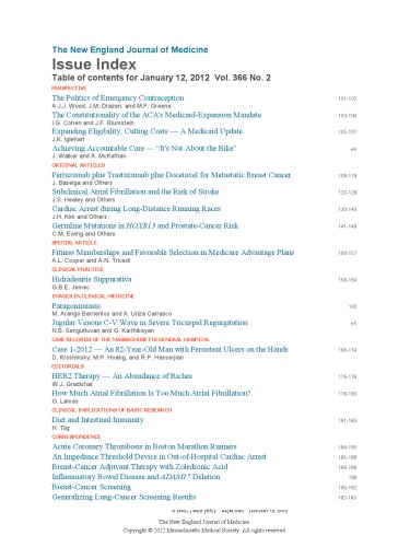 The New England Journal of Medicine January 12, 2012  Vol. 366 No. 2