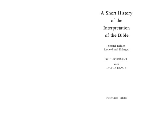 A Short History of the Interpretation of the Bible