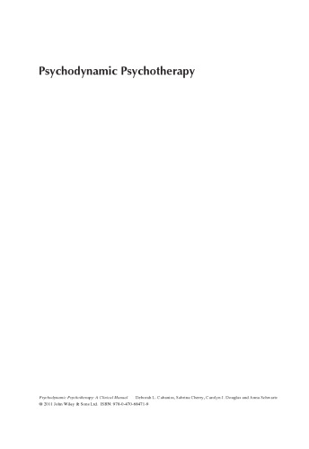 Psychodynamic Psychotherapy: A clinical manual