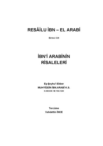 İbn-i Arabi'nin Risaleleri