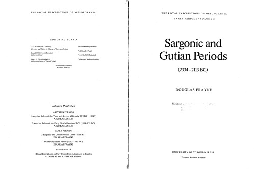 Sargonic and Gutian periods, 2334-2113 BC