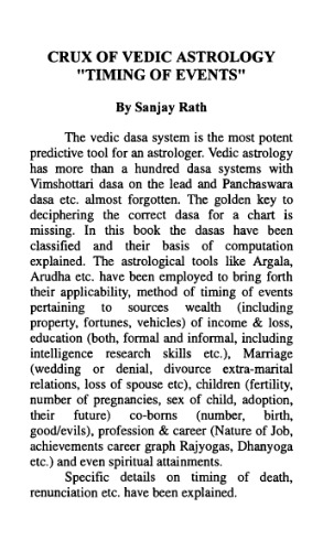 Crux of Vedic Astrology – Timing of Events