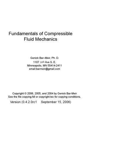 Fundamentals of Compressible Fluid Mechanics