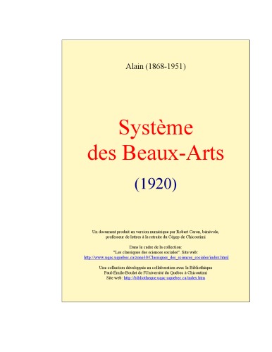 Système des beaux-arts