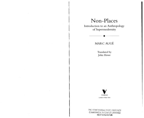 Non-Places: An Introduction to Supermodernity