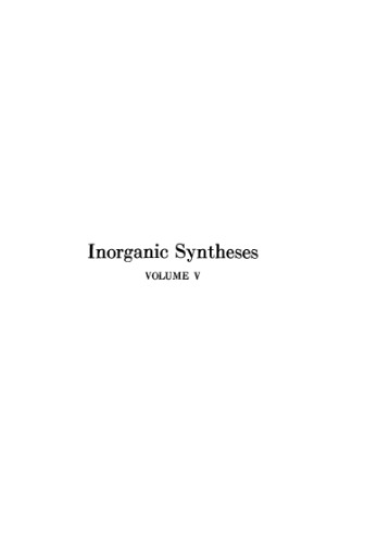 Inorganic Syntheses. Volume V