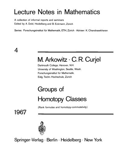 Groups of Homotopy Classes, Second Revised Edition