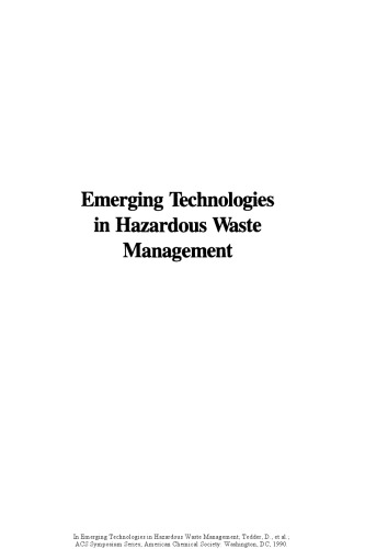 Emerging Technologies in Hazardous Waste Management