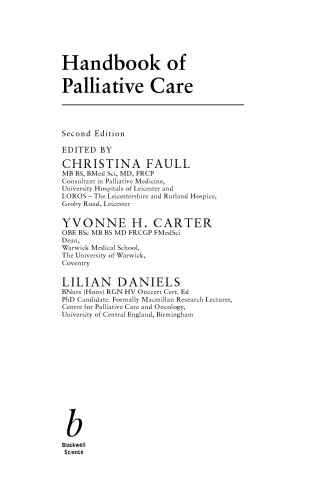 Handbook of Palliative Care,Second Edition