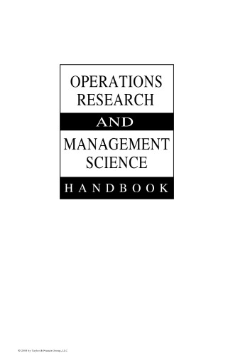 Operations Research and Management Science Handbook (The Operations Research Series)