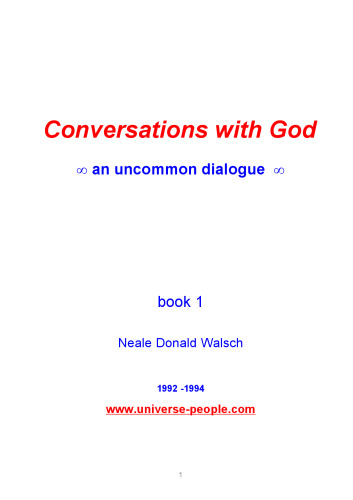 Conversations With God : An Uncommon Dialogue (Book 1)