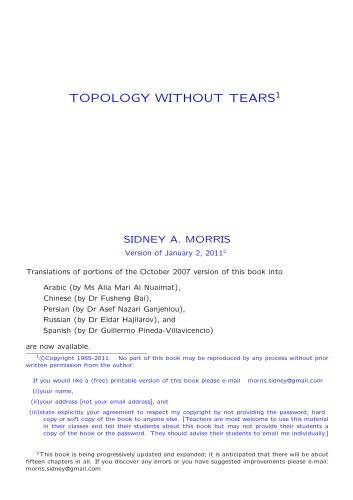 Topology Without Tears