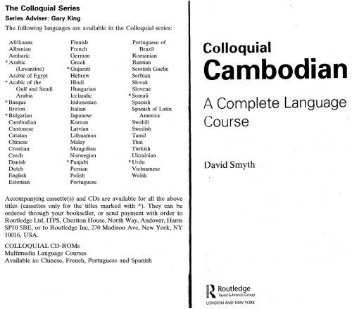 Colloquial Cambodian: The Complete Course for Beginners